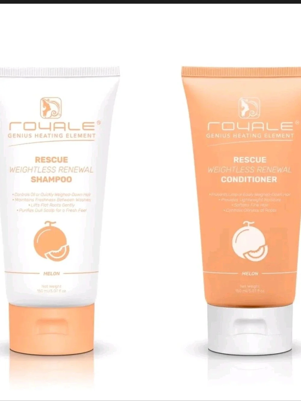 Royale-Rescue Weightless Renewal Melon Shampoo & Conditioner (Peach/White)